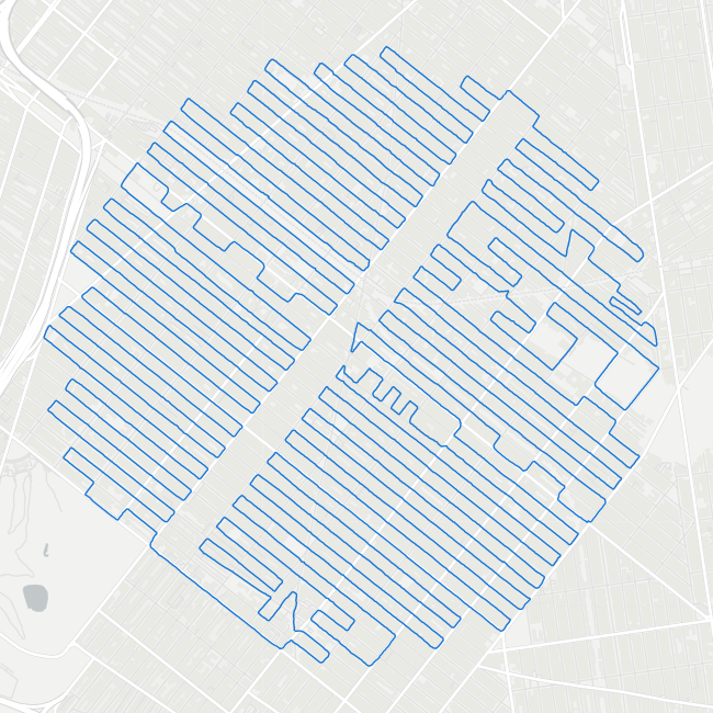 my long tiny loop gps path