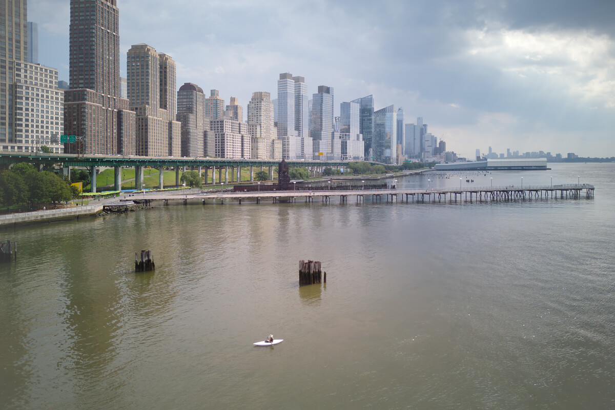 testing my 3D printed kayak in the hudson river, nyc