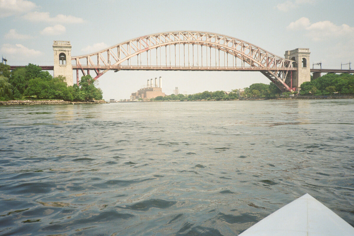 Taking a break under the Brooklyn Bridge