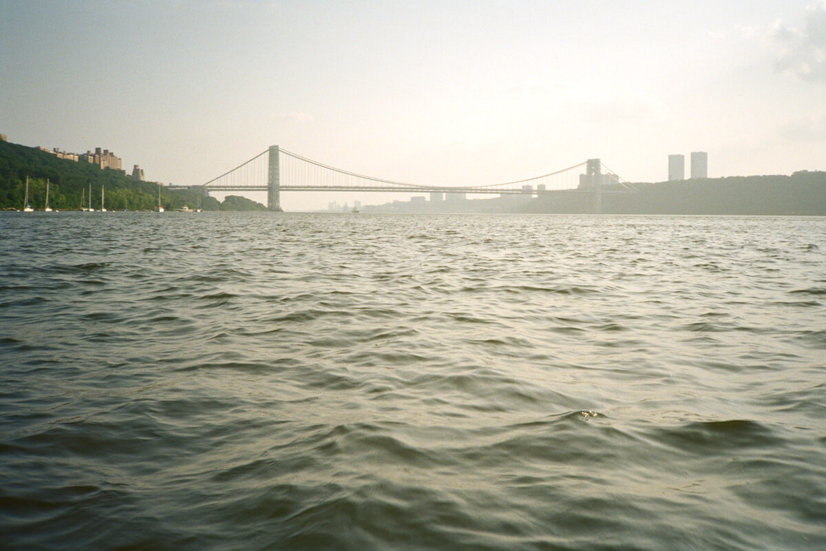 Taking a break under the Brooklyn Bridge