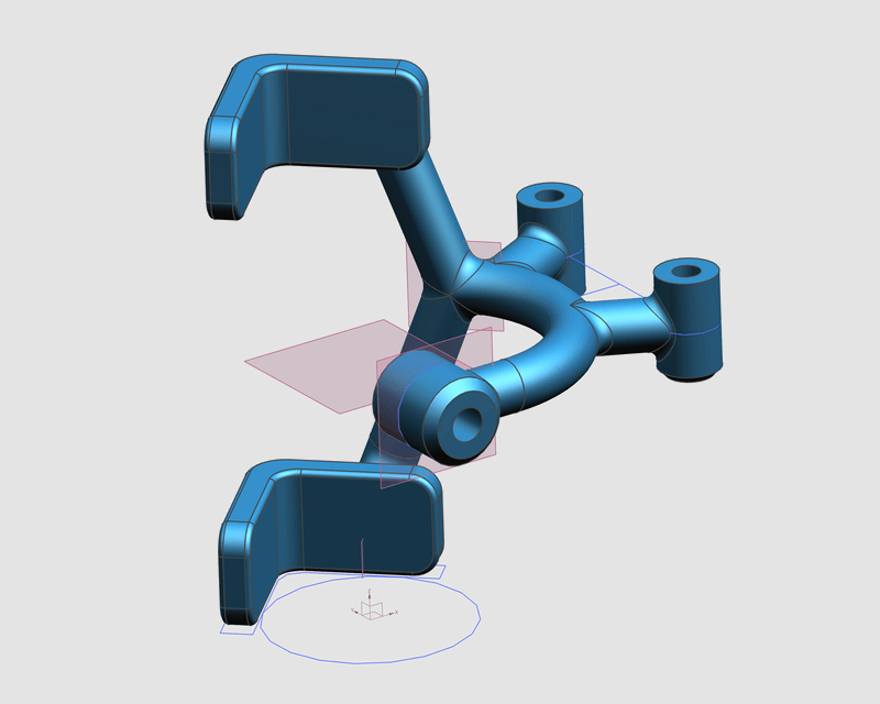 CAD rendering of pen holder attachment.